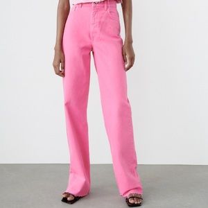 ZARA WIDE LEG SOLID COLOR JEANS